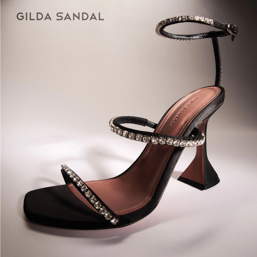 Amina Muaddi Gilda Sandal with crystal Straps